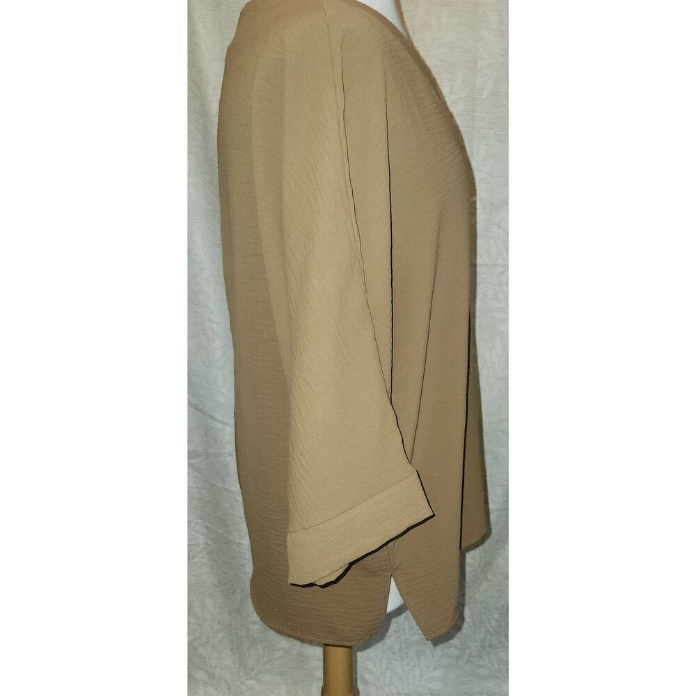 T72 Zenana Gold-Brown top Dolman Sleeves V-neck relaxed fit stretch - Picture 2 of 7